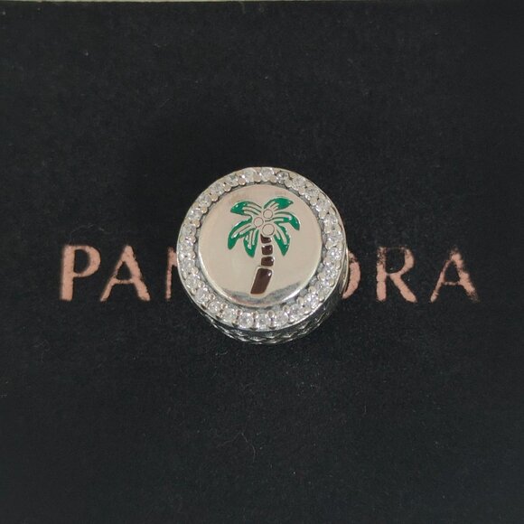 Pandora Palm Tree Coconuts Charm Bead S925 Silver with box - Picture 1 of 9